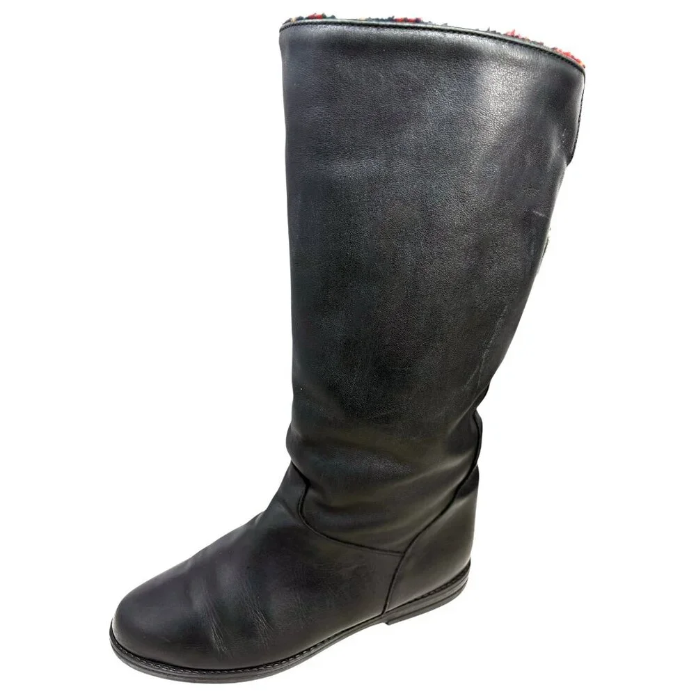 Canada‎ North Black Leather Fleece Insulated Mid Calf Winter Boot